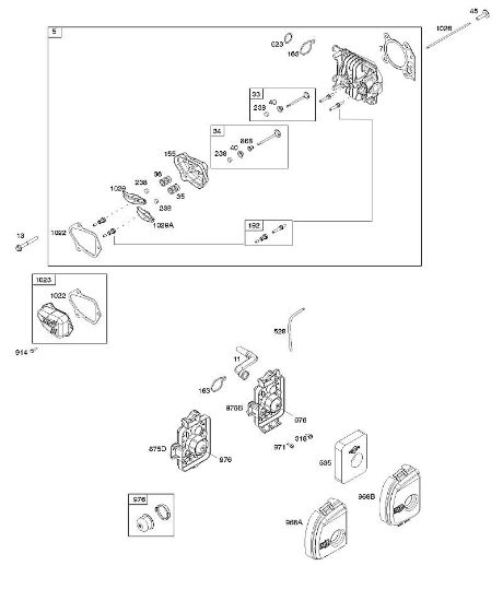 B&S - 09â  09P602-0009-F1 A - Luftfilter, Zylinderkopf, Dichtungssatz der Marke Stihl