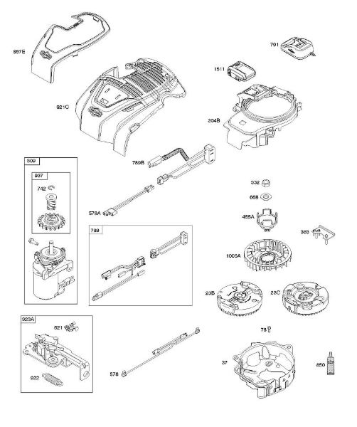B&S - 10â  103M02-0061-H1 C - Magnetanker, Bedienelemente, elektrische Anlage, In-Start, Anlassermotor, Schwungrad der Marke Stihl