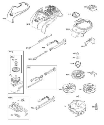 B&S - 10â  104M05-0024-H1 C - Lüftergehäuse, Bedienelemente, elektrische Anlage, Schwungrad der Marke Stihl