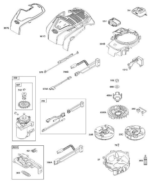 B&S - 10â  104M05-0024-H1 C - Lüftergehäuse, Bedienelemente, elektrische Anlage, Schwungrad der Marke Stihl
