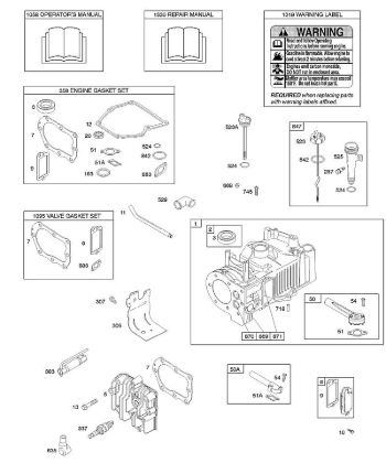 B&S - 10â  10F902-0111-B1 F - Zylinder, Zylinderkopf, Dichtungssatz â€‘ Motor, Dichtungssatz â€‘ Ventil, Schmierung der Marke Stihl