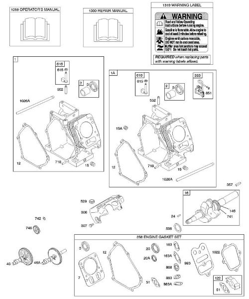 B&S - 11â  110412-0153-E1 D - Zylinder, Kurbelwelle, Motordichtungssatz der Marke Stihl