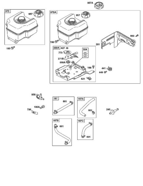 B&S - 11â  110492-0165-E1 G - Kraftstofftank, Kraftstoffschläuche der Marke Stihl