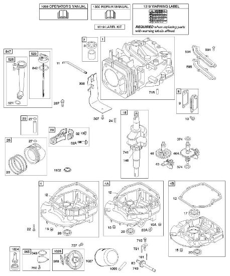 B&S - 12â  122602-0194-E1 C - Nockenwelle, Kurbelwelle, Zylinder, Motorsumpf, Schmierung, Kolbengruppe der Marke Stihl