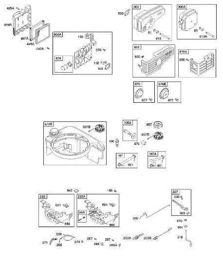B&S - 12â  122H82-0125-01 A - Luftfilter, Bedienelemente, Auslasssystem, Kraftstoffversorgung, Reglerfeder der Marke Stihl