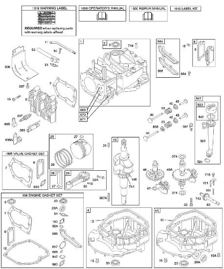 B&S - 12â  122H82-0125-01 D - Nockenwelle, Kurbelwelle, Zylinder, Motorsumpf, Satz/Dichtung, Schmierung, Kolbengruppe, Ventile der Marke Stihl