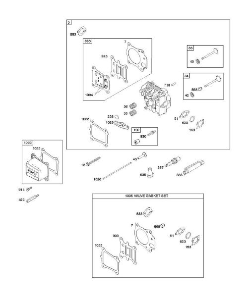B&S - 12â  122Q02-0146-B1 F - Zylinderkopf, Dichtungssatz â€‘ Ventile, Ventile der Marke Stihl