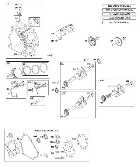 B&S - 12â  126392-1274-B8 C - Nockenwelle, Kurbelwelle, Zylinder, Kolbengruppe der Marke Stihl