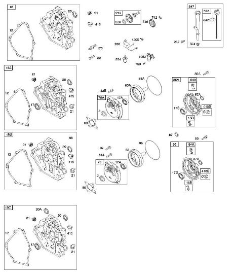 B&S - 12â  126392-1274-B8 E - Kurbelgehäuseabdeckung, Untersetzung, Schmierung der Marke Stihl