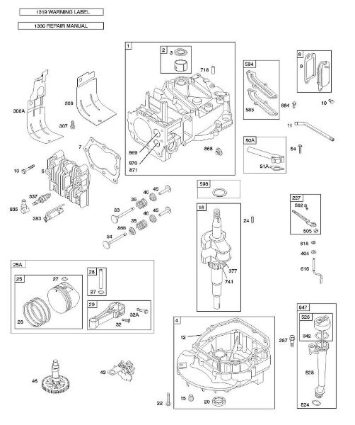 B&S - 12â  126T02-0282-B1 C - Nockenwelle, Kurbelwelle, Zylinder, Motorsumpf, Schmierung, Kolbengruppe, Ventile der Marke Stihl