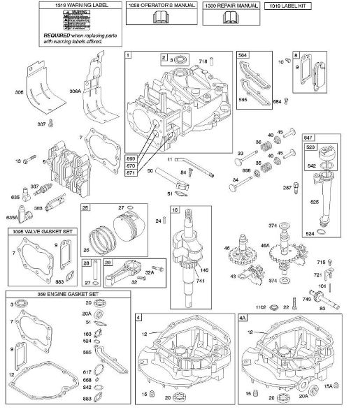 B&S - 12â  12H807-1804-B1 D - Nocken, Nockenwelle, Kurbelwelle, Zylinder, Motorsumpf, Satz/Dichtungen, Schmierung, Kolbengruppe, Ventile der Marke Stihl
