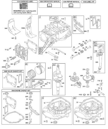 B&S - 12â  12H807-2017-B1 D - Nocken, Nockenwelle, Kurbelwelle, Zylinder, Motorsumpf, Satz/Dichtungen, Schmierung, Kolbengruppe, Ventile der Marke Stihl