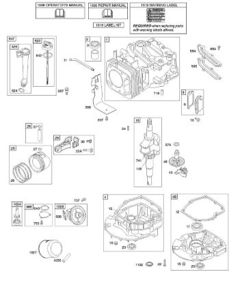 B&S - 12â  12Q502-0194-B1 C - Nockenwelle, Kurbelwelle, Zylinder, Motorsumpf, Schmierung, Kolbengruppe der Marke Stihl