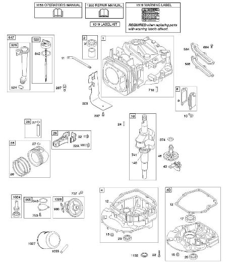 B&S - 12â  12Q502-0194-B1 C - Nockenwelle, Kurbelwelle, Zylinder, Motorsumpf, Schmierung, Kolbengruppe der Marke Stihl