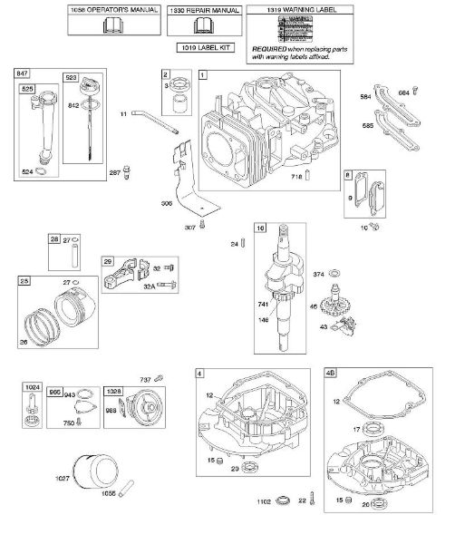 B&S - 12â  12Q502-0194-B1 C - Nockenwelle, Kurbelwelle, Zylinder, Motorsumpf, Schmierung, Kolbengruppe der Marke Stihl