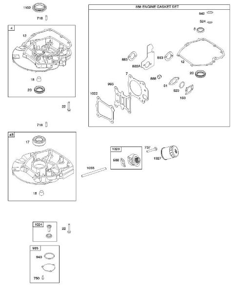 B&S - 12â  12Q902-0154-B1 J - Dichtungssatz â€‘ Motor, Sumpf der Marke Stihl