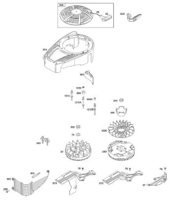 B&S - 12â  12Q902-0171-B1 C - Lüftergehäuse, Abdeckung/Schutz, Schwungrad, Seilzuganlasser der Marke Stihl