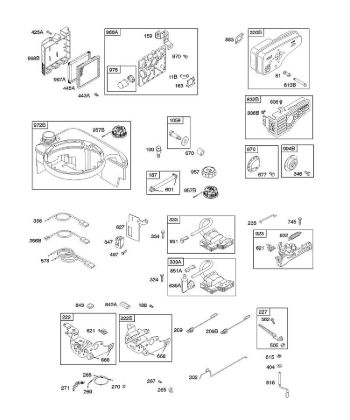 B&S - 12â  12X802-0115-E1 A - Luftfilter, Bedienelement, elektrische Anlage, Auslasssystem, Schwungradbremse, Kraftstoffversorgung, Reglerfeder, Zündung der Marke Stihl