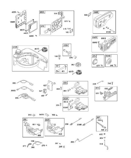 B&S - 12â  12X802-0115-E1 A - Luftfilter, Bedienelement, elektrische Anlage, Auslasssystem, Schwungradbremse, Kraftstoffversorgung, Reglerfeder, Zündung der Marke Stihl