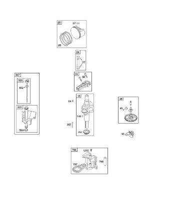 B&S - 21â  21A907-0146-E1 C - Nockenwelle, Kurbelwelle, Schmierung, Kolben, Kolbenringe, Pleuel der Marke Stihl