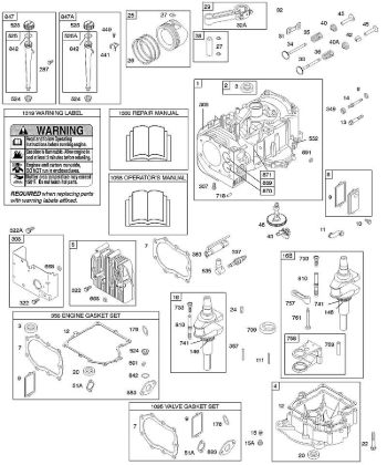 B&S - 28â  286707-1143-E2 E - Kurbelgehäuseabdeckung/-sumpf, Motordichtungssatz, Zylinder, Öl, Ventildichtungssatz, Kurbelwelle, Kolben/Kolbenringe/Pleuel der Marke Stihl