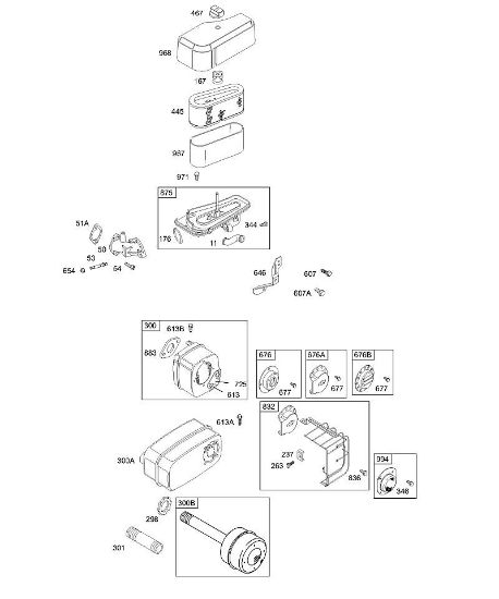 B&S - 28â  28B707-1146-E1 A - Luftfilter, Schalldämpfer, Deflektor der Marke Stihl