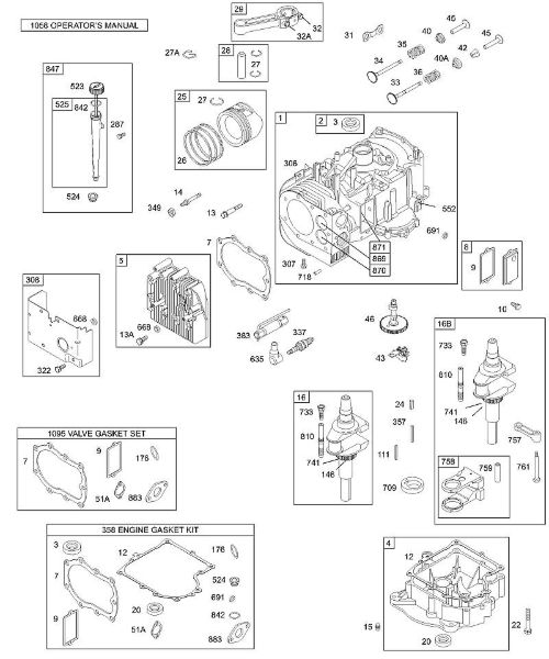 B&S - 28â  28B707-1146-E1 E - Zylinder, Kolben/Kolbenring, Kurbelwelle, Dichtungssätze, Sumpf der Marke Stihl