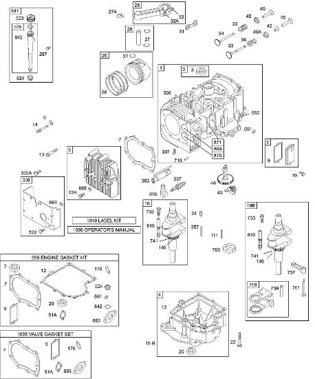B&S - 28â  28M707-1183-E1 F - Zylinder, Zylinderkopf, Öl, Kolben, Sumpf, Kurbelwelle, Dichtung der Marke Stihl