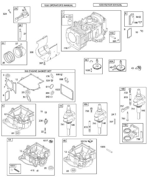 B&S - 28â  28N707-1139-E1 F - Kurbelgehäuseabdeckung/-sumpf, Kurbelwelle, Zylinder, Kolben/Kolbenringe, Pleuel der Marke Stihl