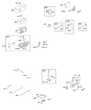 B&S - 28â  28S707-1149-E1 A - Luftfilter, Kraftstoffpumpe, Halterung des Bedienelements, Reglerfeder der Marke Stihl