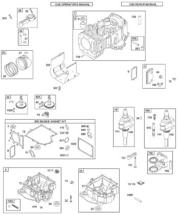 B&S - 28â  28S707-1149-E1 E - Kurbelgehäuseabdeckung/-sumpf, Kurbelwelle, Zylinder, Kolben/Kolbenringe, Pleuel der Marke Stihl