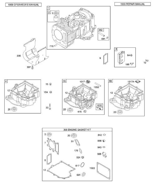 B&S - 31â  311707-0146-E1 F - Zylinder, Sumpf, Dichtungssatz der Marke Stihl