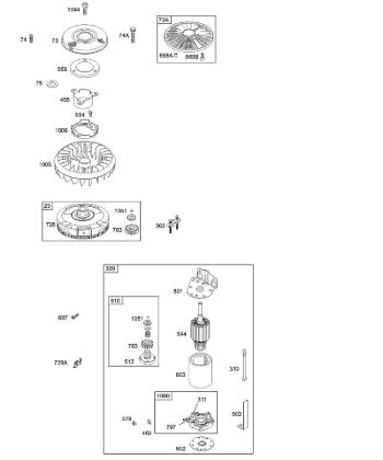 B&S - 31â  311707-0146-E1 G - Elektroanlasser, Schwungrad, rotierendes Sieb der Marke Stihl
