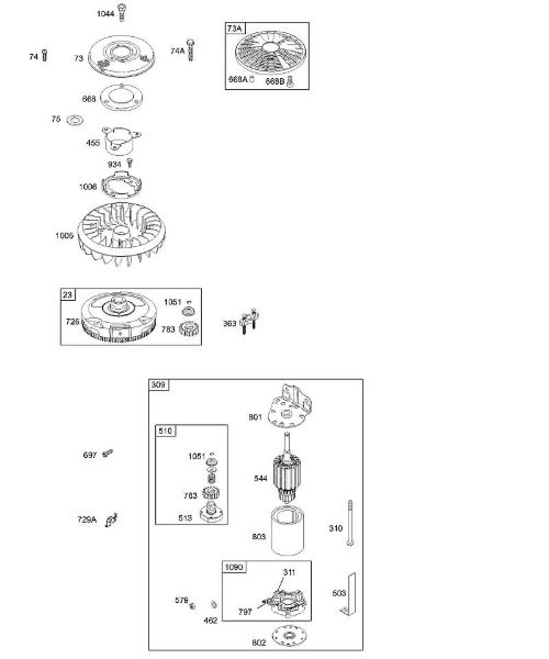 B&S - 31â  311707-0146-E1 G - Elektroanlasser, Schwungrad, rotierendes Sieb der Marke Stihl