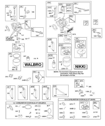 B&S - 31â  31G777-0300-B1 D - Vergaser - Walbro & Nikki, Kraftstoffversorgung, Vergaserüberholungssatz - Walbro & Nikki der Marke Stihl
