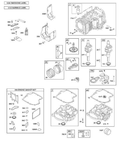 B&S - 31â  31R507-0008-B1 C - NOCKENWELLE, KURBELWELLE UND GEGENGEWICHT, ZYLINDER, ÖLWANNE UND ENTLÃœFTUNG, SCHMIERUNG, KOLBEN, RINGE, PLEUEL der Marke Stihl