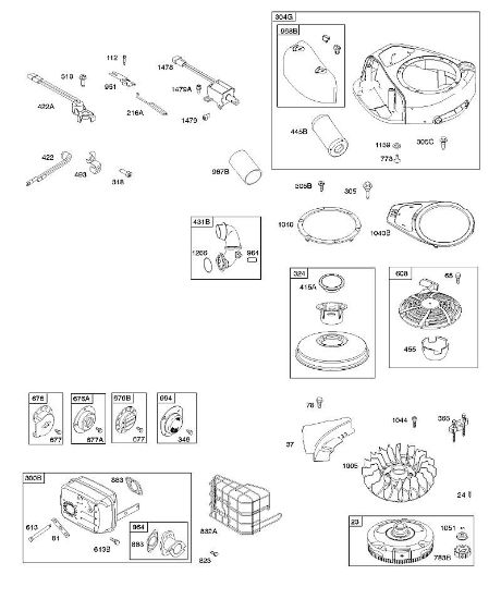 B&S - 31â  31R507-0008-B5 A - Luftfilter, Lüftergehäuse, Abgasanlage, Schwungrad, ReadyStart der Marke Stihl