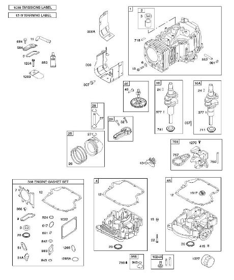 B&S - 31â  31R777-0007-B1 B - NOCKENWELLE, KURBELWELLE UND GEGENGEWICHT, ZYLINDER, ÖLWANNE UND ENTLÃœFTUNG, SCHMIERUNG, KOLBEN, RINGE, PLEUEL der Marke Stihl