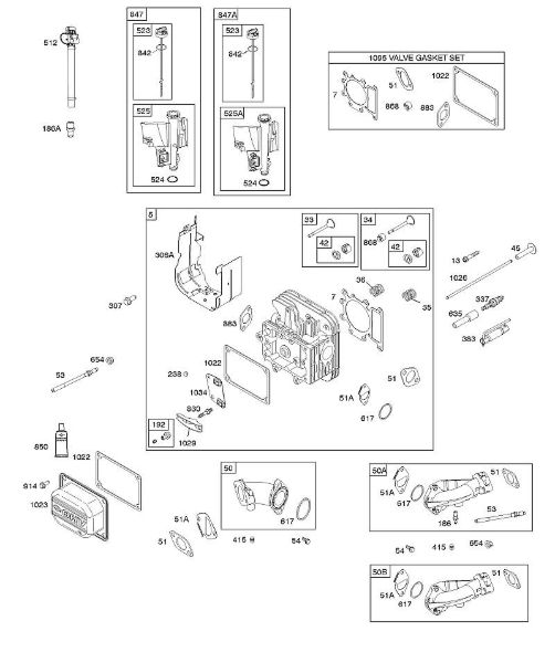 B&S - 31â  31R777-0007-B5 E - ZYLINDERKOPF, ANSAUGKRÃœMMER, ÖLEINFÃœLLSTUTZEN, VENTILE der Marke Stihl
