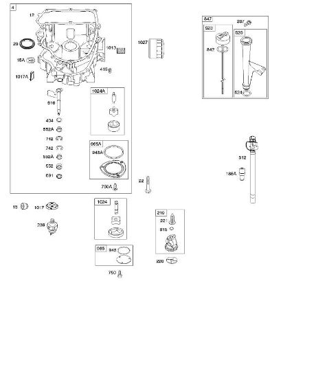 B&S - 40â  405577-0112-E1 F - Ölwanne, Ölpumpe, Messstab/Rohr-Baugruppe der Marke Stihl
