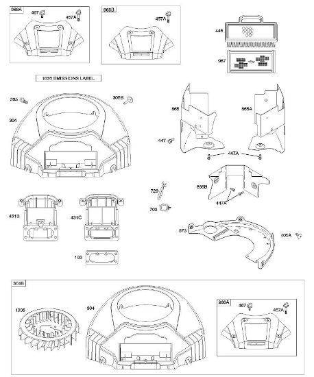B&S - 40â  405777-0113-E1 A - Luftfilter, Lüftergehäuse der Marke Stihl