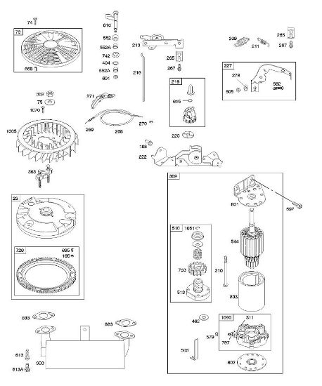B&S - 40â  405777-0126-E1 E - Bedienelemente, Elektroanlasser, Auslasssystem, Schwungrad, Reglerfeder der Marke Stihl