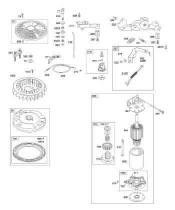 B&S - 40â  407577-0111-E1 E - Bedienelemente, Elektroanlasser, Schwungrad, Reglerfeder der Marke Stihl