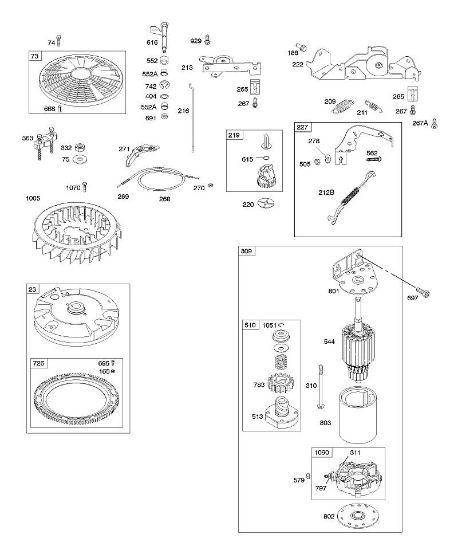 B&S - 40â  407577-0111-E1 E - Bedienelemente, Elektroanlasser, Schwungrad, Reglerfeder der Marke Stihl