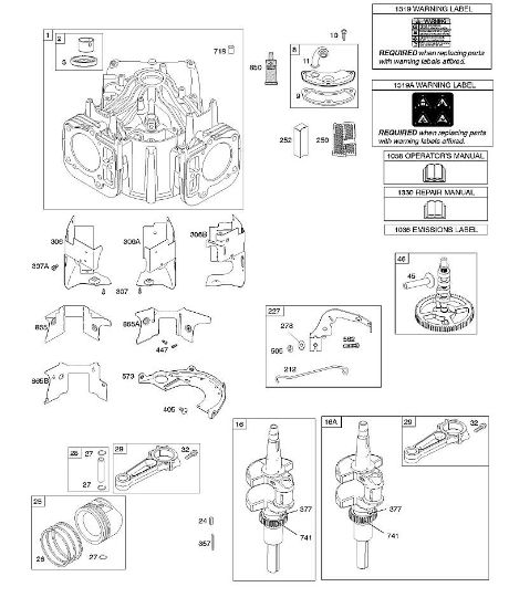 B&S - 40â  407777-0117-E1 F - Zylinder, Kurbelwelle, Nockenwelle, Luftführungen, Kolben, Kolbenringe, Pleuel der Marke Stihl