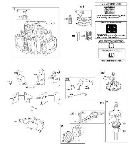 B&S - 44â  445577-6138-B1 E - Zylinder, Kurbelwelle, Nockenwelle, Luftführungen, Kolben, Kolbenringe, Pleuel der Marke Stihl