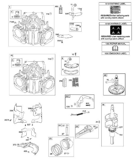 B&S - 44â  44N677-0017-B1 D - Zylinder, Kurbelwelle, Nockenwelle, Luftführungen der Marke Stihl