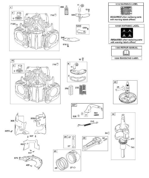 B&S - 44â  44N677-0017-B1 D - Zylinder, Kurbelwelle, Nockenwelle, Luftführungen der Marke Stihl