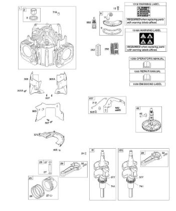 B&S - 44â  44R577-0001-H1 D - Zylinder, Kurbelwelle, Nockenwelle, Luftführungen der Marke Stihl