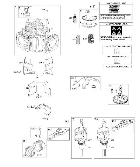 B&S - 44â  44R577-0001-H1 D - Zylinder, Kurbelwelle, Nockenwelle, Luftführungen der Marke Stihl
